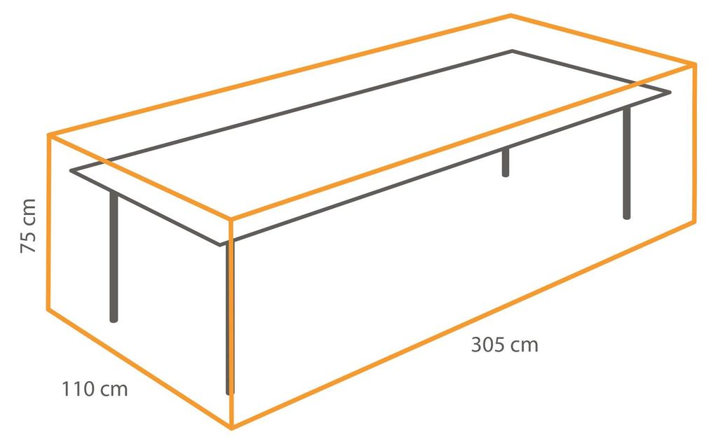 Tischschutzhülle 305 x 110 x 75 cm Produktbild 
