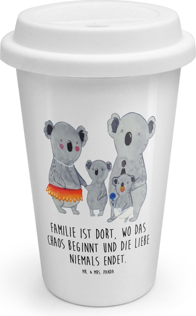 Mr. & Mrs. Panda ToGo Kaffeebecher Koala Familie - Weiß - Geschenk, To Go, Family, Thermobecher, Muttertag, Mehrwegbecher, Papa, Isolierbecher, Ko...