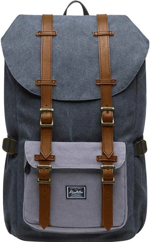 Sac à dos ordinateur 14 pouces en toile coton style vintage 22L noir