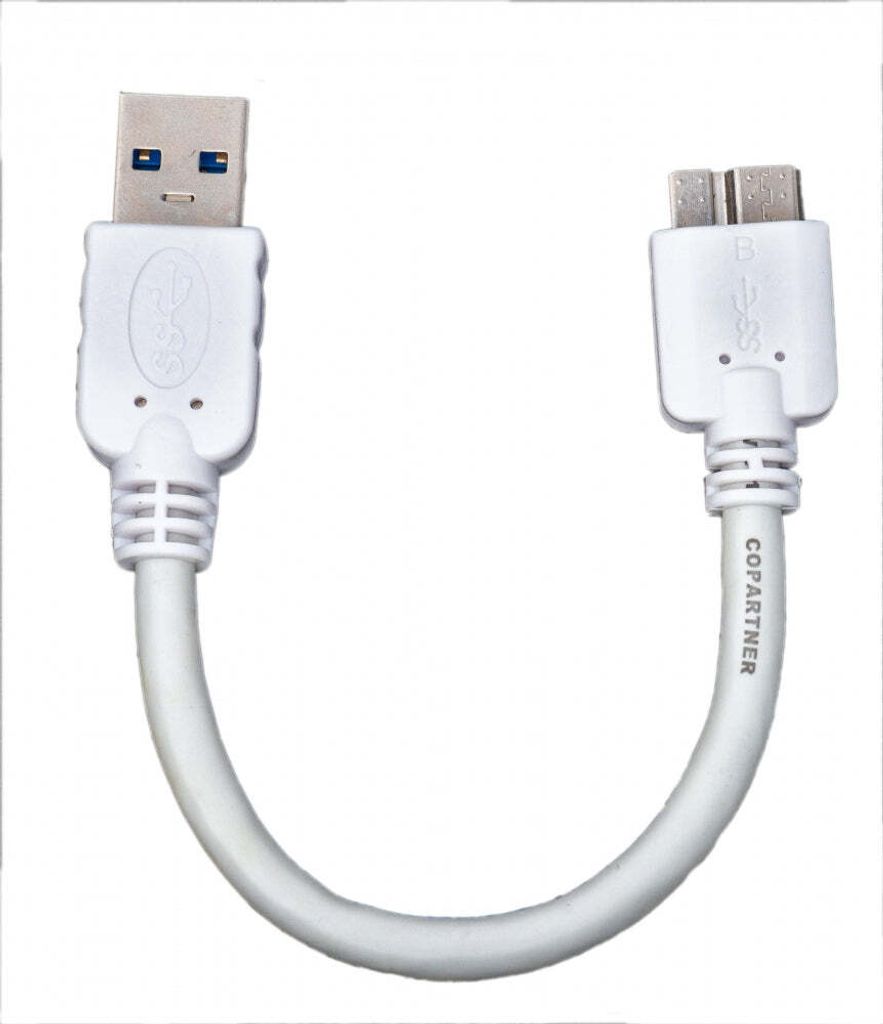 System-S Kurzes Micro USB 3.0 Datenkabel Ladekabel (USB 3.0 Micro-B) 10 cm in Weiß