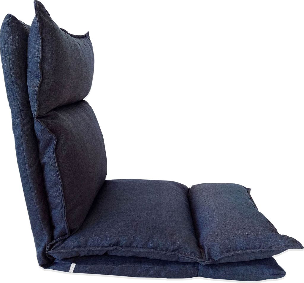 Rebecca Mobili Sesselsitz aus Metall und jeansblauem Polyester