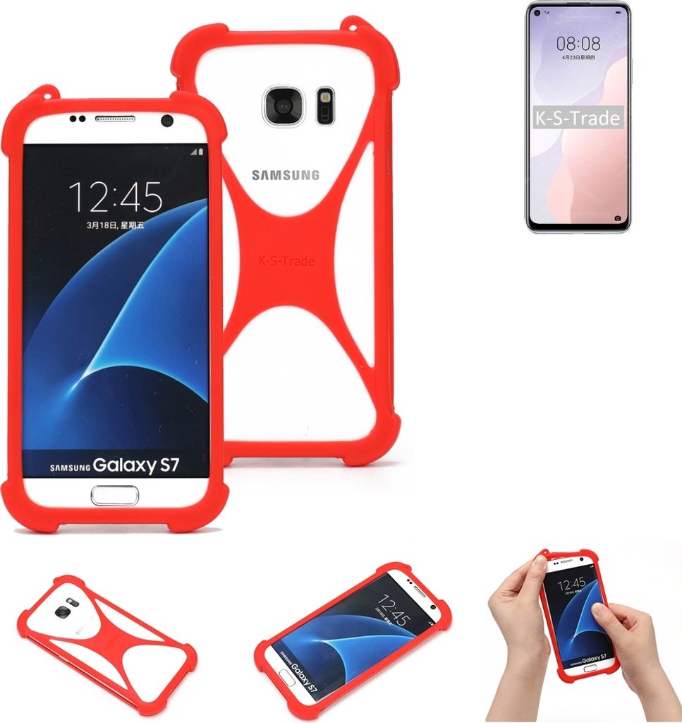 K-S-Trade Handy-Hülle kompatibel mit Huawei nova 7 SE 5G Vitality Edition Schutz-Hülle Bumper Silikon Schutz Hülle Cover Case Silikoncase