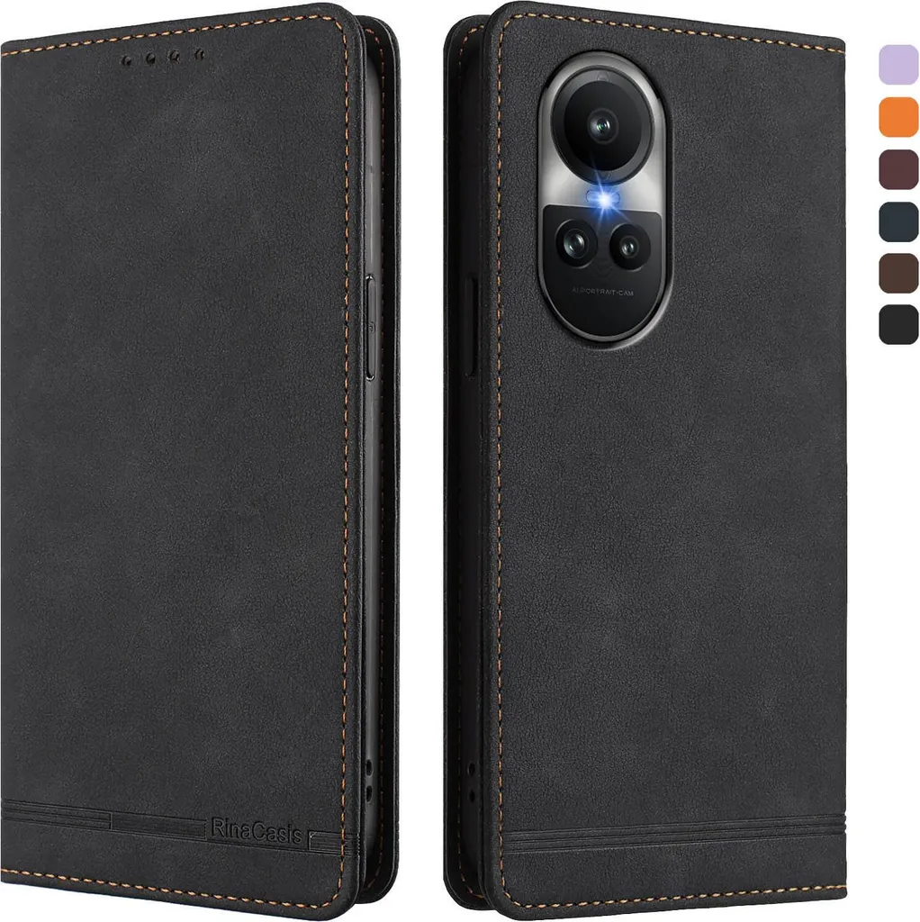 Custodia a Libro Oppo Reno10 Pro 5G - Nero con Supporto Video