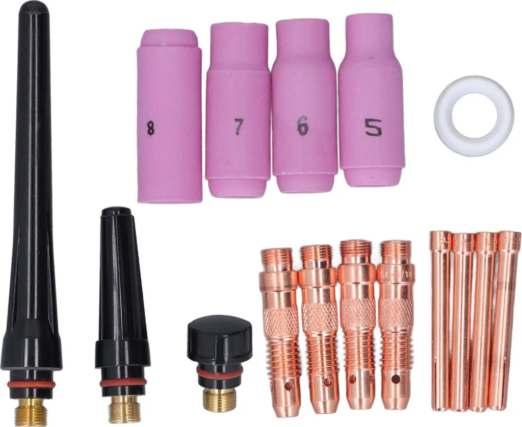Set 16pz Accessori Torcia TIG | Prezzo Stock Ricambi Ceramica PTFE