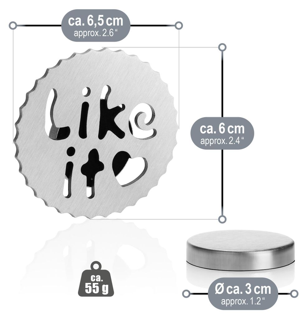 4x Edelstahl-Tischdeckengewichte, magnetisch, 55g Produktbild 