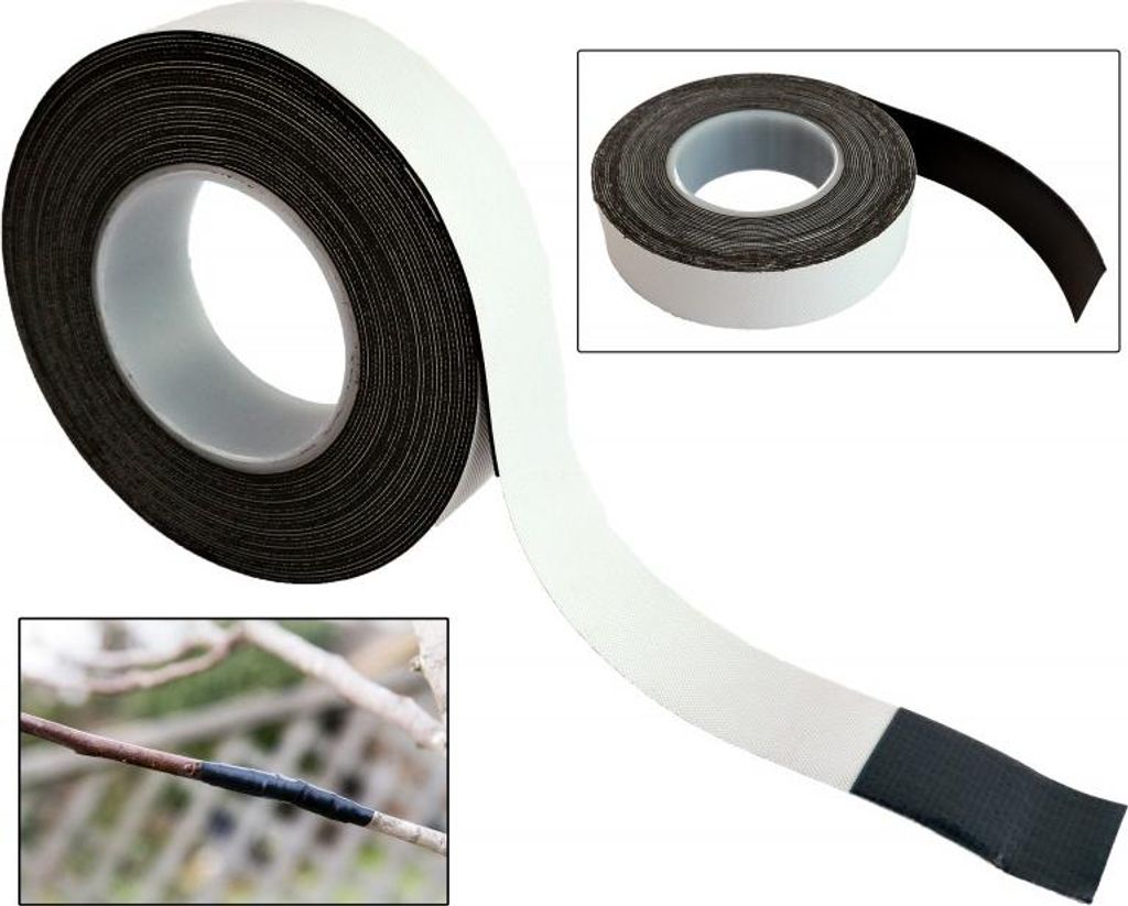 Gartenpaul Profi Universal Veredelungsband, dehnbare dunkle Ausführung, abziehbare Schutzfolie, 19mm breit, 5m Rolle, nicht klebrig und abbaubar, ...