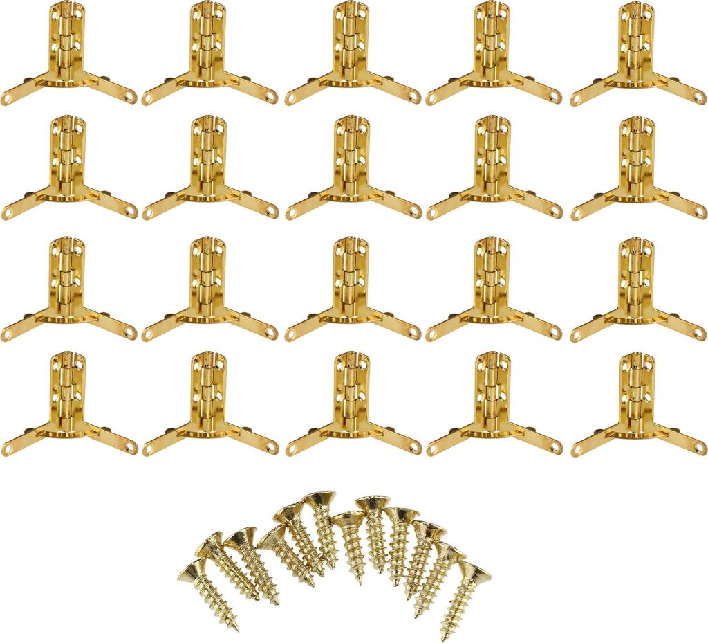 20pcs 90° Winkel Unterstützung Federscharnier für kleine Schmuck Weinkiste Watch Box Holzdeckel (Gold)