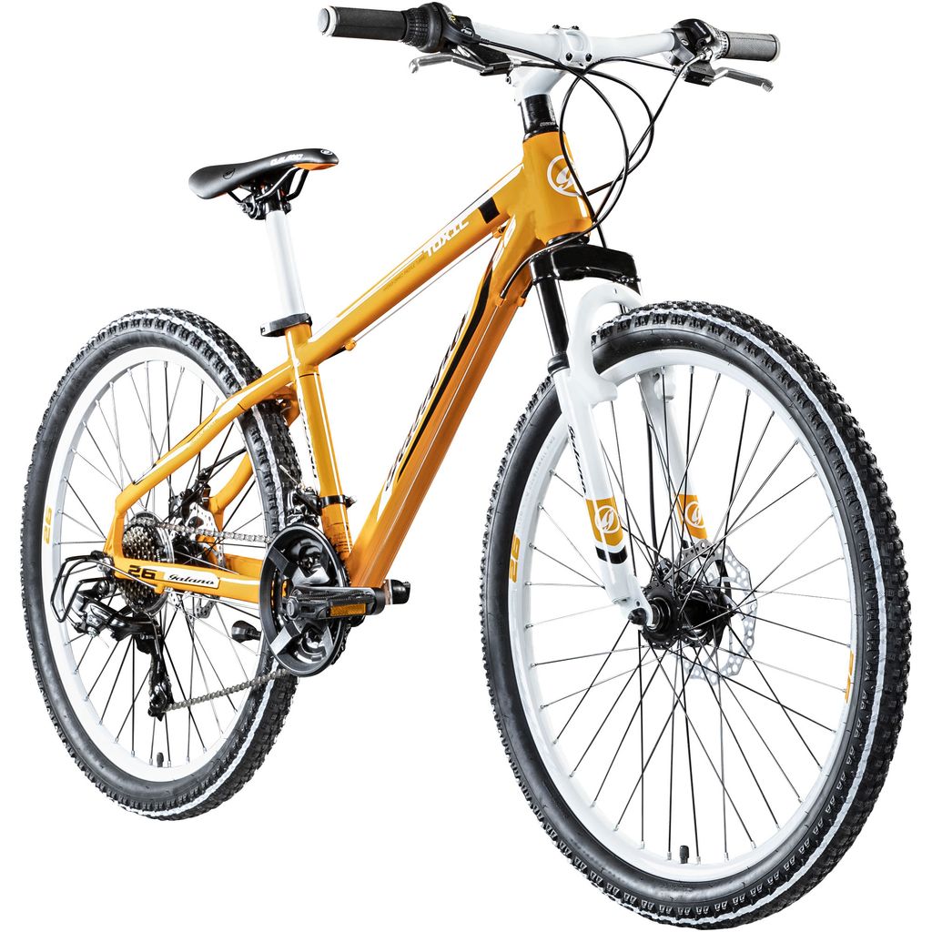 Mountainbike 26 Zoll 21 Gänge Federgabel Cross Bike Trekking Fahrrad Orange 