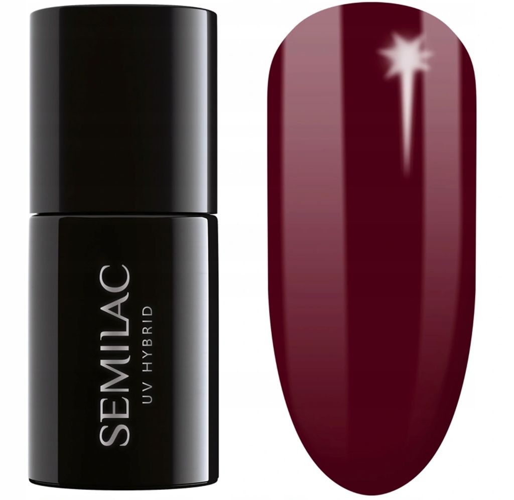 Semilac UV Nail Polish Burgundy Red 404 Black Beans Muffin Zdjęcie produktu 