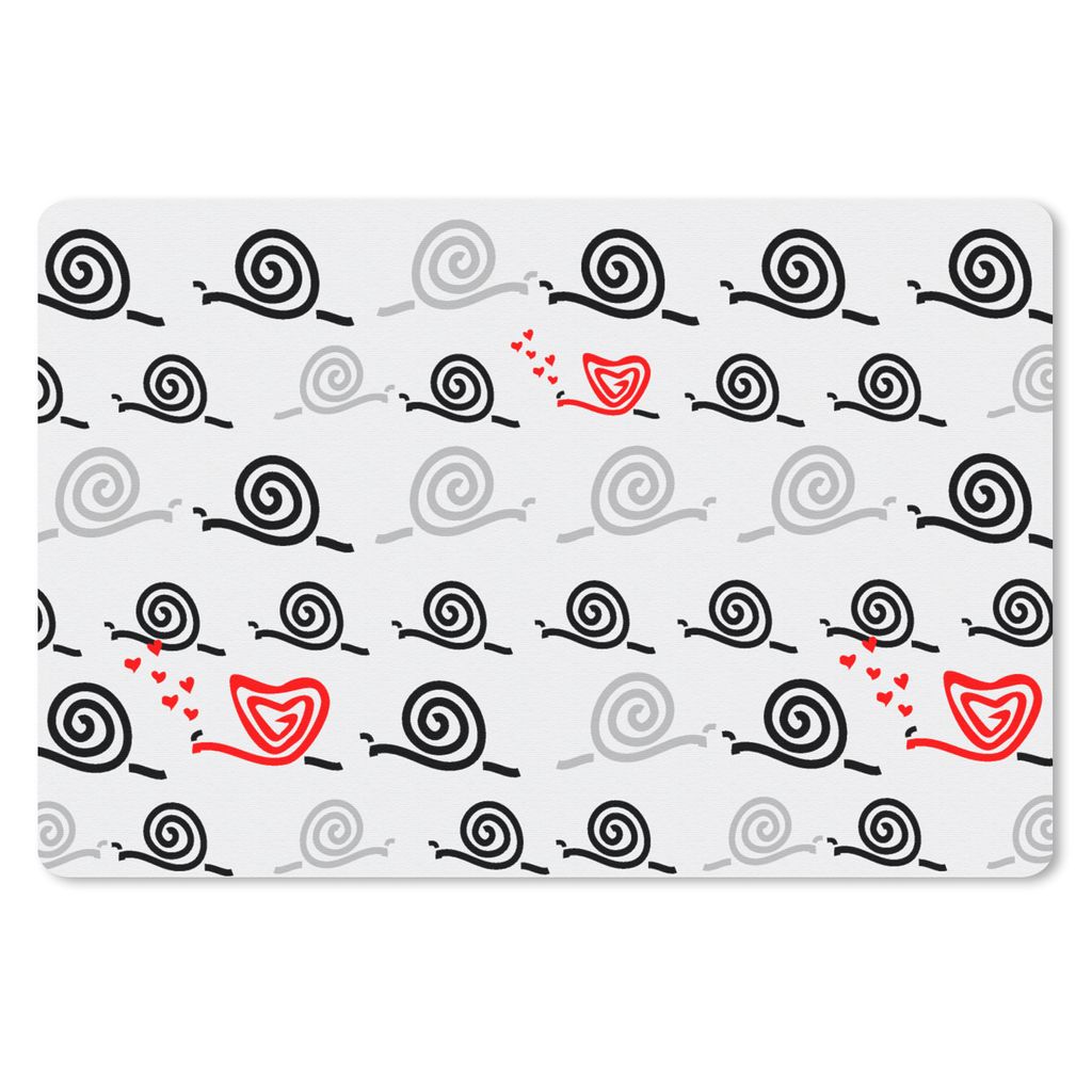 MuchoWow Mauspad Mousepad Schnecken - Valentinstag - Design 27x18 cm - Mousepads - Maus Mat - Pad - Mausunterlage - Büroartikel - Desk Matten