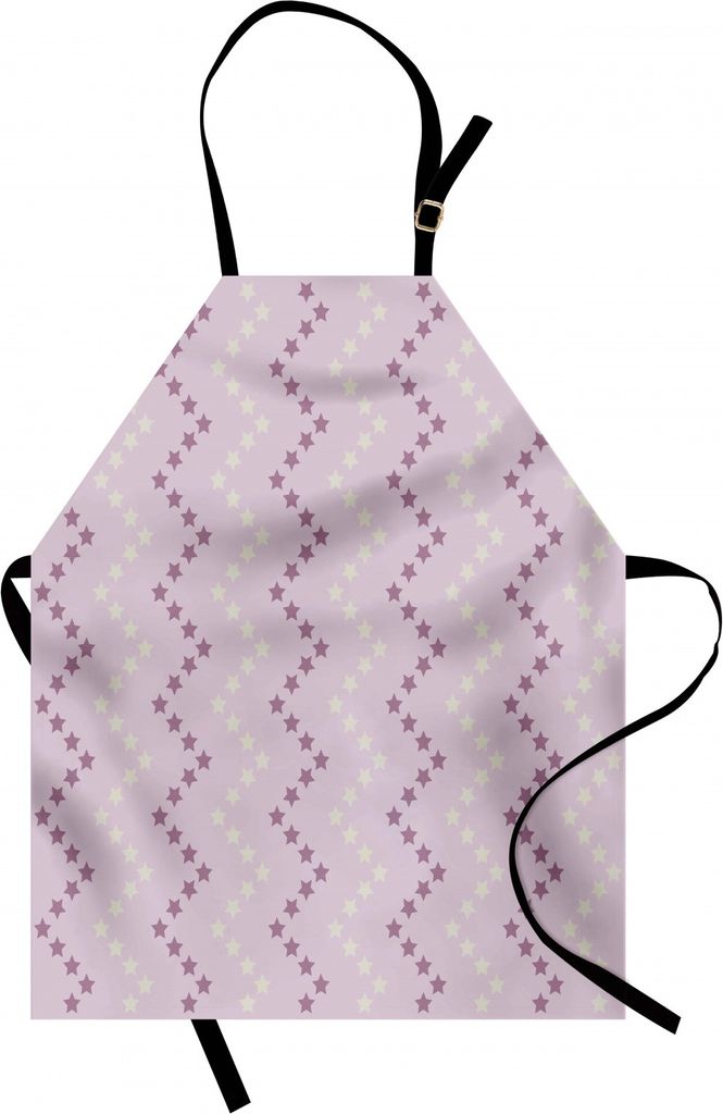 ABAKUHAUS Malve Kochschürze, Zickzack-Sterne Striped Pattern in Pastell Color Ranking Wahl Kids Artsy Print, Farbfest Höhenverstellbar Waschbar K...