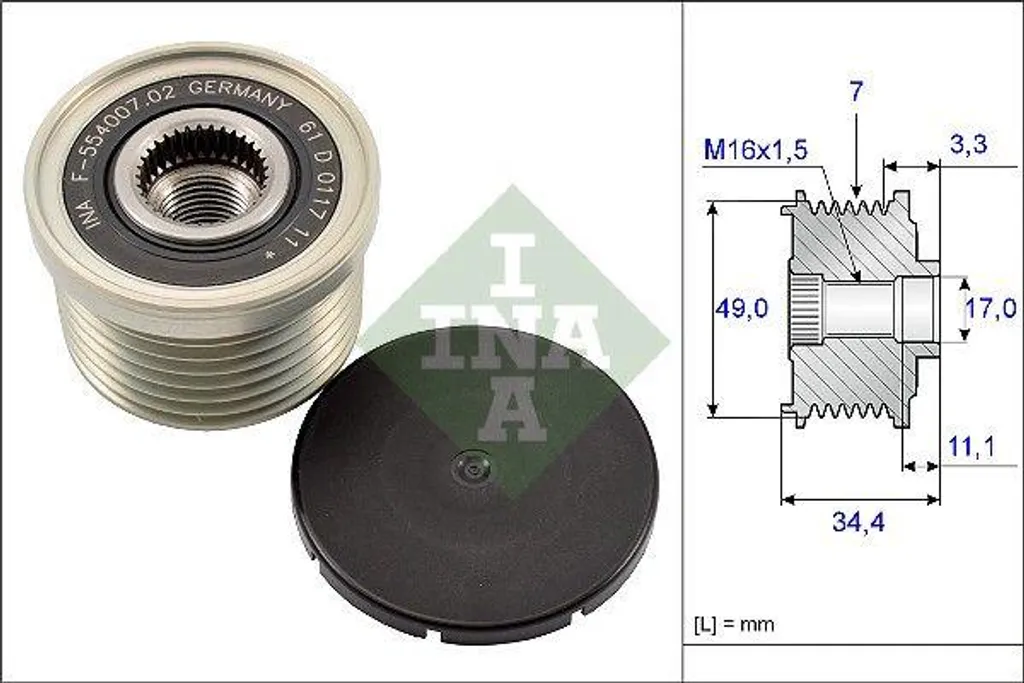 INA 535 0164 10 Ruota Libera Alternatore per BMW Serie 1/3/5 X5