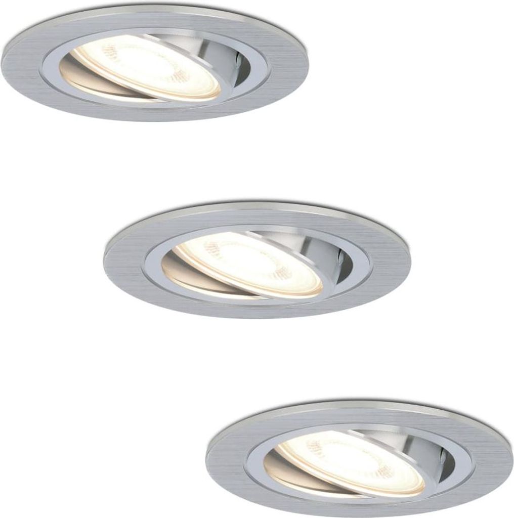 hoftronic LED Einbaustrahler 3x 4W 345lm 4000K Dimmbar Schwenkbar Edelstahl
