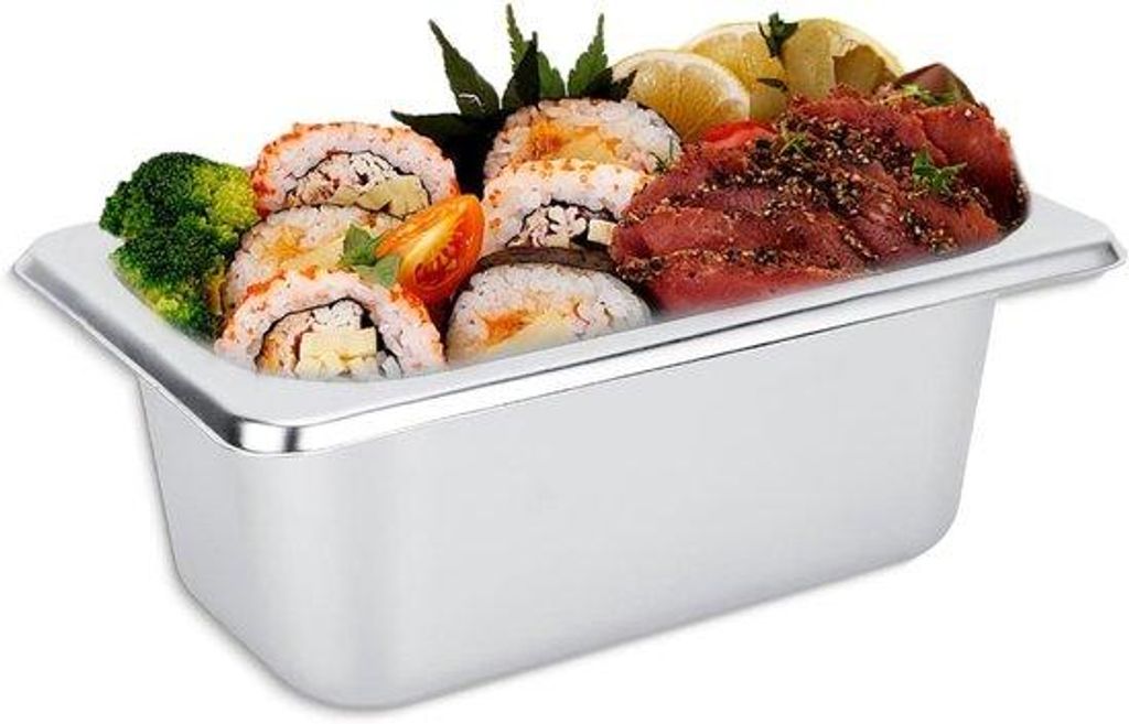 175x11x7cm Gekochte Stahl Gastronomie-Box - Food Container für das Zubereiten von Brotkrumen-Gerichten, Panko-Schnitzel-Überzug, Fisch und Marini...