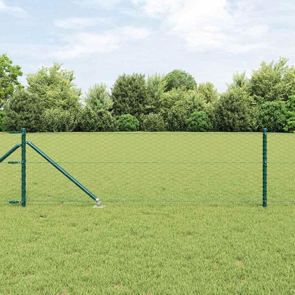 Zaunpfosten Grün 10 x 0,8 m (36 mm Mesh) Stahl und PVC