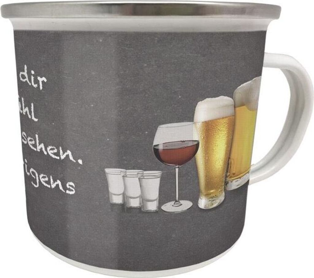 Kult Emaille Becher 0,5 L - SPORT GIBT DIR DAS GEFÜHL BESSER Auszusehen, EB 42