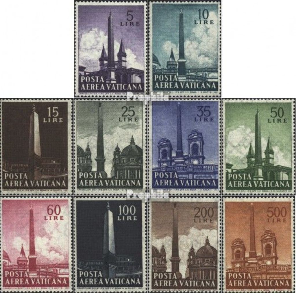 Briefmarken Vatikanstadt 1959 Mi 317-326 (kompl.Ausgabe) gestempelt Obelisken