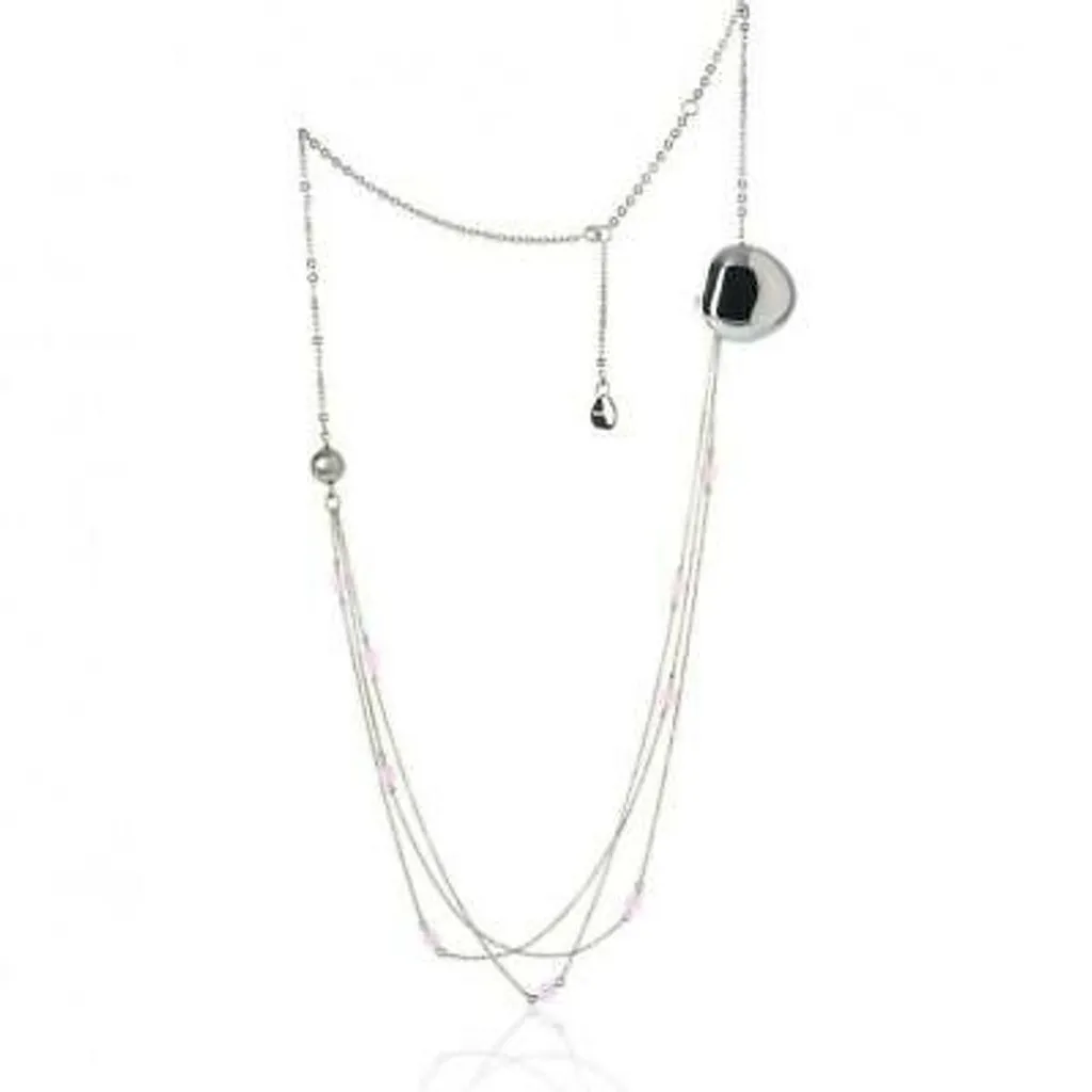 Collier Breil Jewels Bloom Cuore en Agate Rose 35cm pour Femme Chic