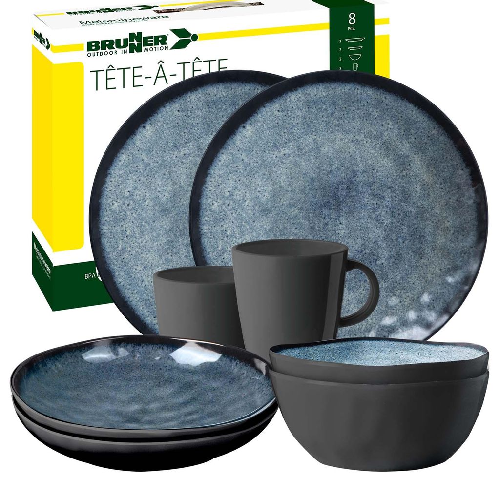 BRUNNER Camping Geschirr Set 2 Personen | Anti-Slip | Tete Produktbild 