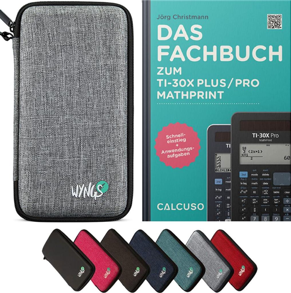 CALCUSO Zubehör Standardpaket Hellgrau kompatibel für Taschenrechner TI-30X Plus/Pro Mathprint