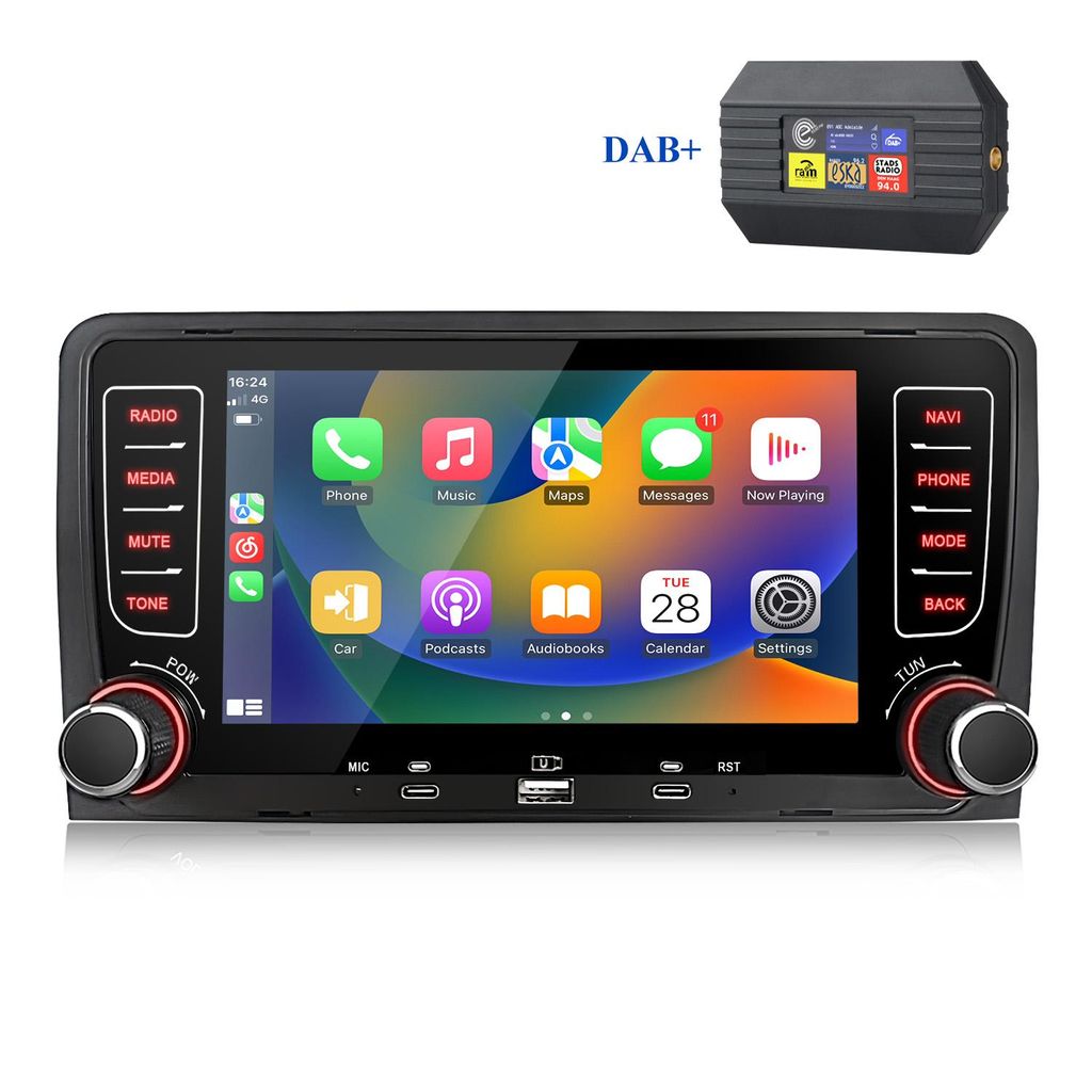 Carplay Android 13 Autoradio GPS Navi WIFI RDS BT EQ USB Immagine del prodotto 