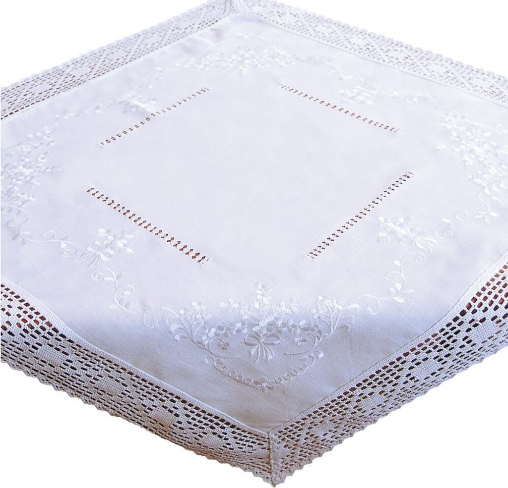 Tischdecke BRIT Häkelkante & Stick Landhausstil Polyester Produktbild 