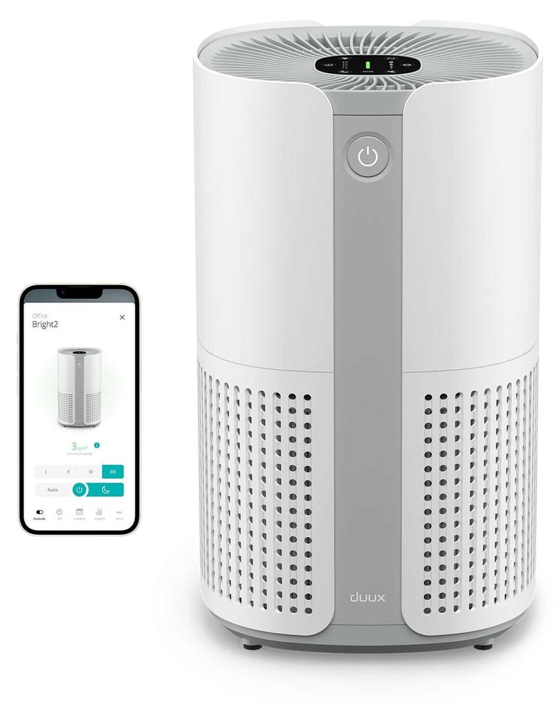 Duux Bright 2 Smart Air Purifier - Luftreiniger allergiker mit 210 CADR, Luftqualitätsanzeige und Ionisator - Reinigt bis zu 99,97% der Verschmutz...