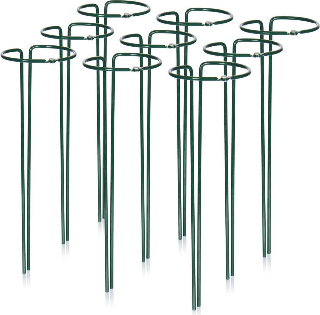com-four 9x Blumenhalter - Staudenhalter für Blumen (Höhe: 35 cm) - Pflanzenhalter als Blumenstütze, Rankengewächse, Rosenstütze, Stauden, S...