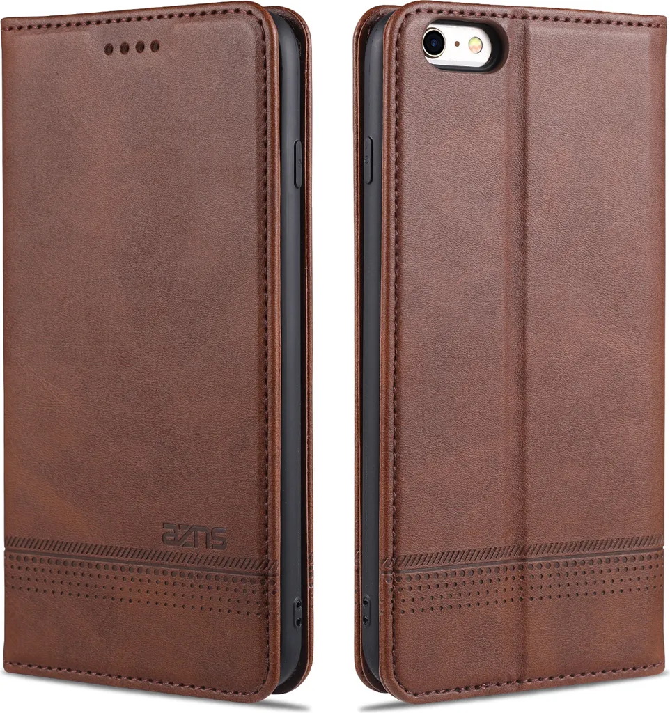 custodia per iPhone 6s, portafoglio con chiusura magnetica e supporto, custodia in pelle per iPhone 6 / 6s Caffè