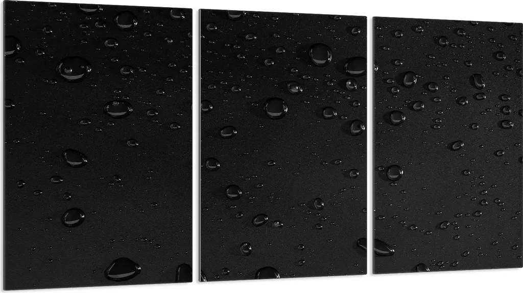 Piastre copriforno 3 pezzi 30x52 Vetro copriforno in ceramica, nero a goccia
