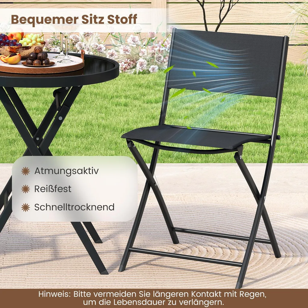 Set Bistro COSTWAY: Arreda il tuo Giardino o Balcone con Stile 3 Pezzi - 5