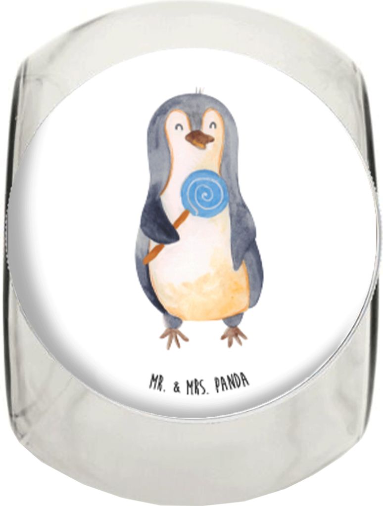 Mr. & Mrs. Panda Teedose Pinguin Lolli XL 2000ml - Weiß - Geschenk, Kaffeedose, Bonboniere, Heißhunger, gewürzglas, Naschen, Vorratsbehälter, A...
