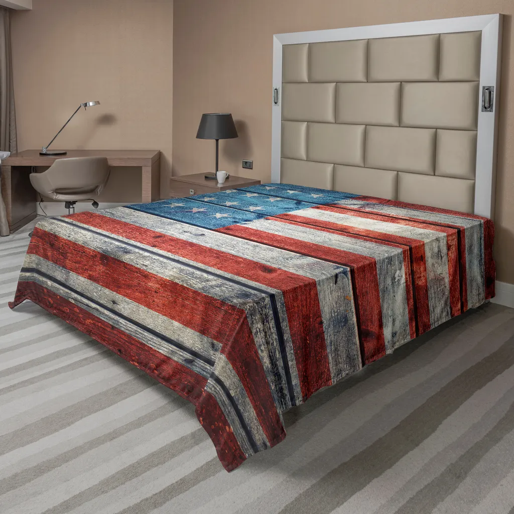 Drap plat ABAKUHAUS USA Juillet Jour de l'Indépendance 244x205cm Bleu