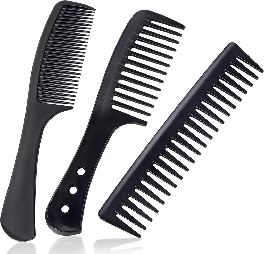 Kit Peigne de Coiffure Incassable en Carbone Thermorésistant Set de 3