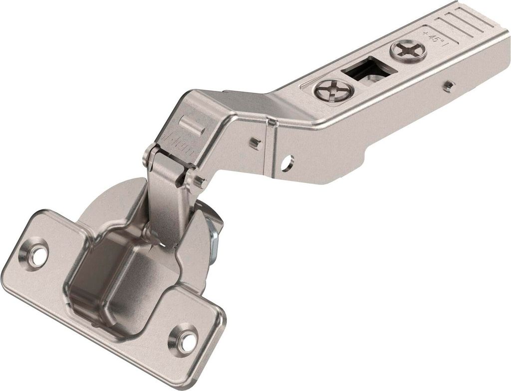 BLUM CLIP top Winkelscharnier 45° I, halbaufschlagend ohne Feder, Schrauben