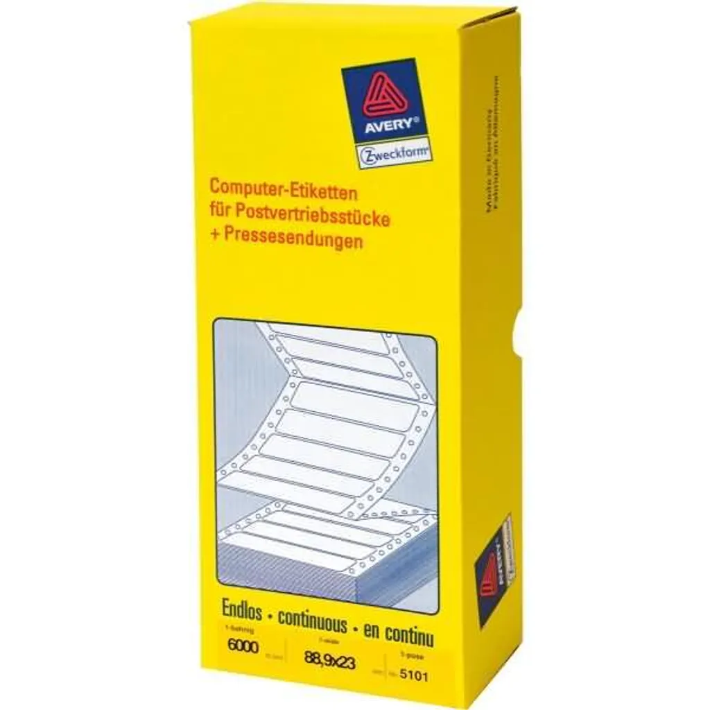 Étiquettes Professionnelles Avery 5101 Anti-Bourrage pour Imprimante