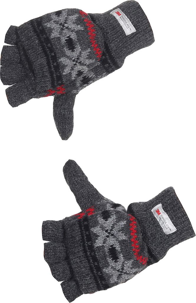 Handschuh mit Klappe und Norweger Muster Thinsulate für Damen