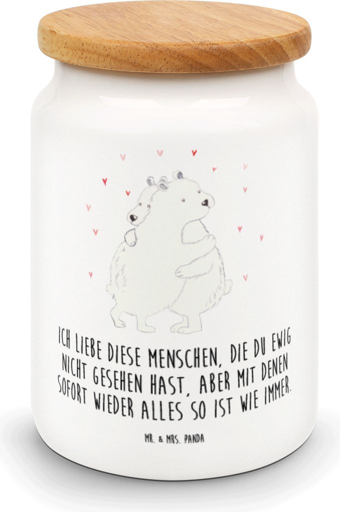 Mr. & Mrs. Panda behälter Eisbär Umarmen - Weiß - Geschenk, Vorratsbehälter, Lustige Sprüche, Kaffeedose, Teedose, Dose, Keksdose