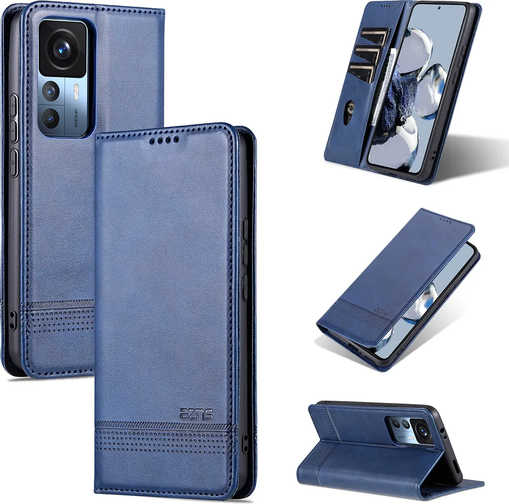Moozy Custodia a Libro cover per Xiaomi 13t pro / 13t, Carbonio