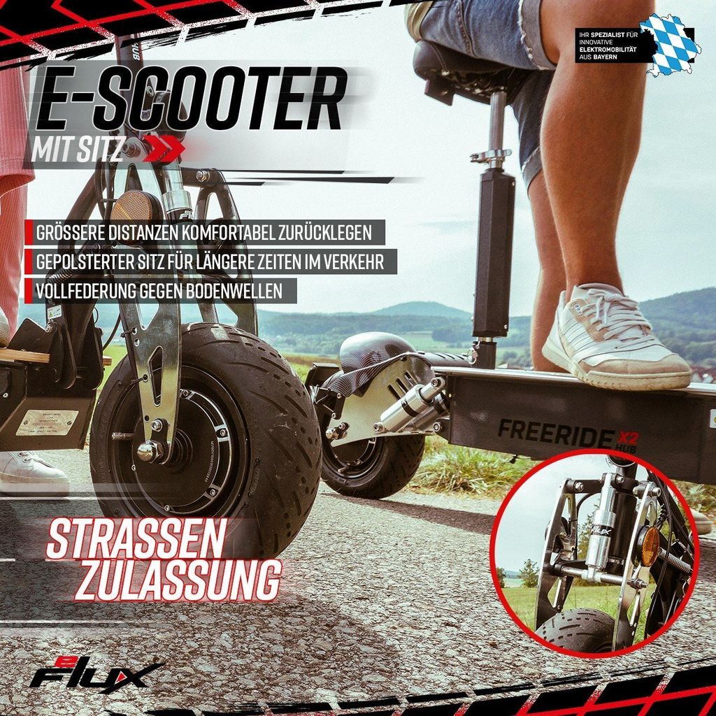 eFlux Freeride X2  | Straßenzulassung - Elektro Scooter mit Produktbild 3