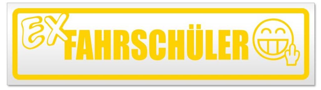 Kiwistar - Autoaufkleber - Gelb - 60 x 16 cm - E x Fahrschüler - Hinweis Aufkleber Sticker für Auto, Kfz, Fahrrad, PKW, LKW