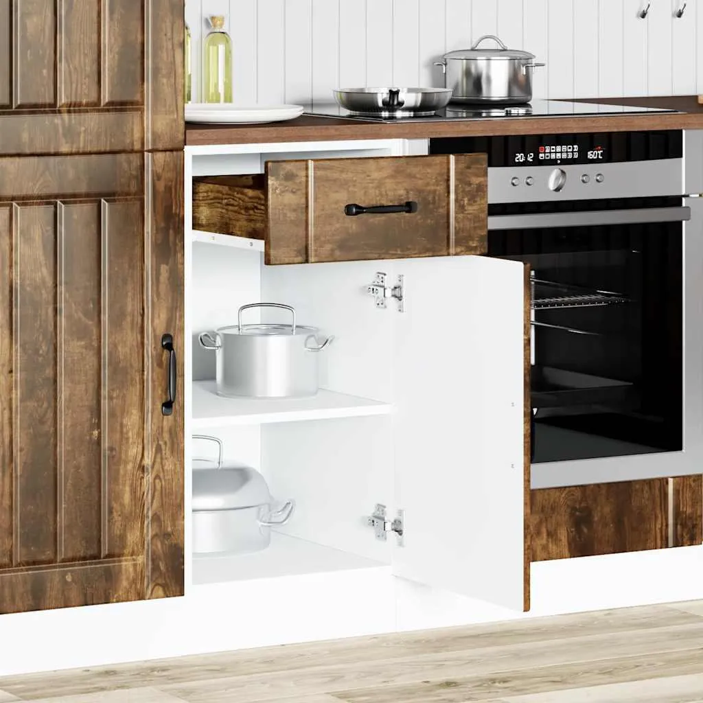 Base Cucina Lucca vidaXL Rovere Fumé - Mobile Sottolavello Componibile