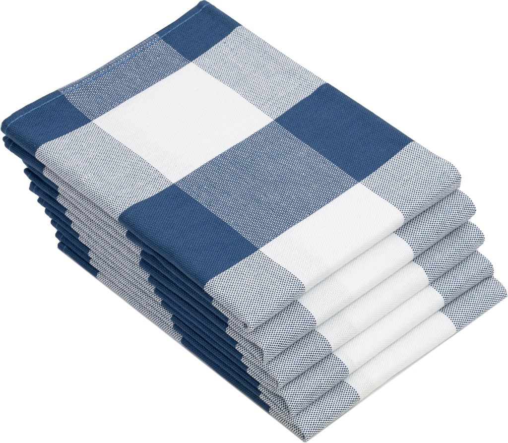 5er Set Geschirrtücher Baumwolle 50x70 cm blau-kariert Produktbild 