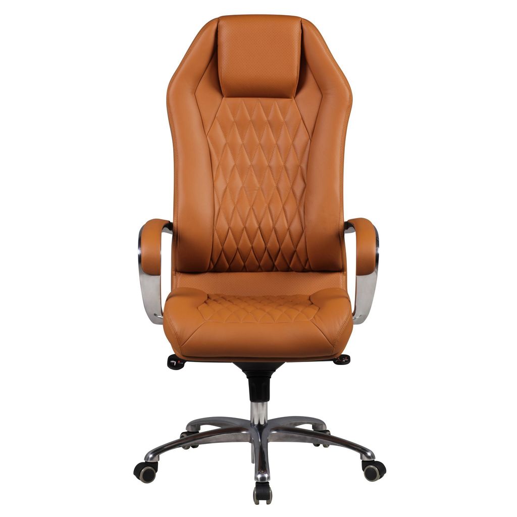 FineBuy Bürostuhl MONTEREY Echt-Leder Schreibtischstuhl XXL Polsterung Chefsessel hohe Rückenlehne mit Kopfstütze Drehstuhl Drehsessel