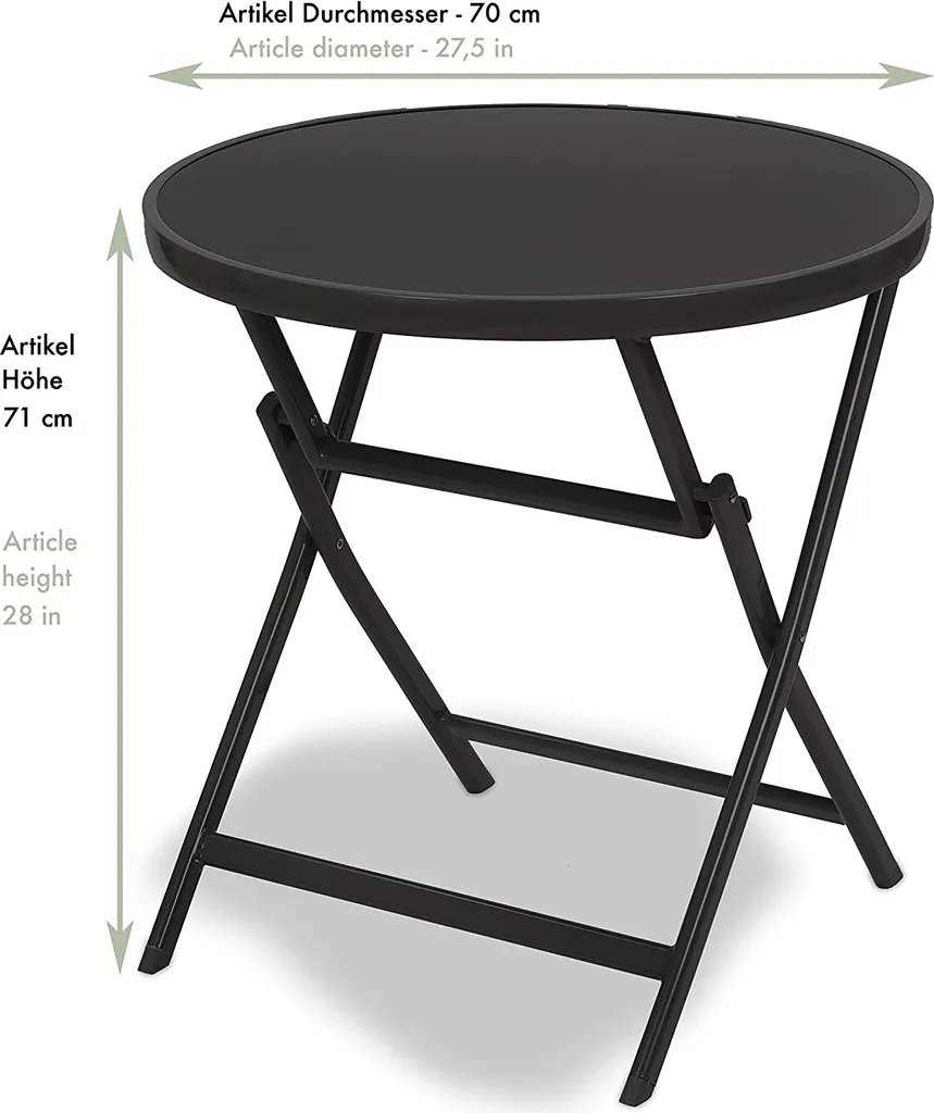 Table d'appoint Milano BRUBAKER table de jardin pliable anthracite - 2