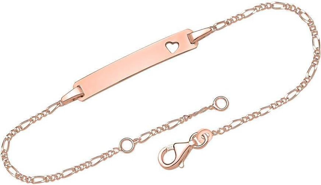 Armband 375er Roségold Herz (Länge: 14cm)