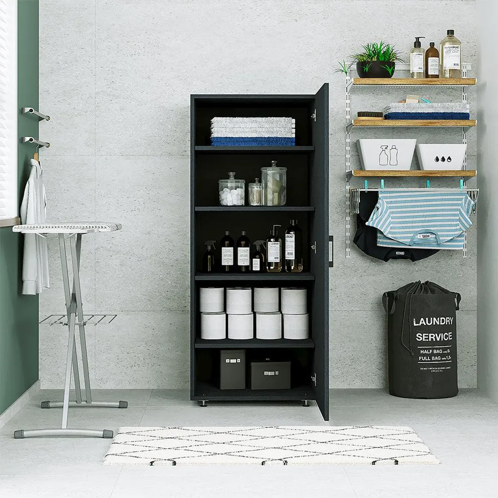 Armoire de salle de bain polyvalente 145cm - Colonne de rangement 60cm