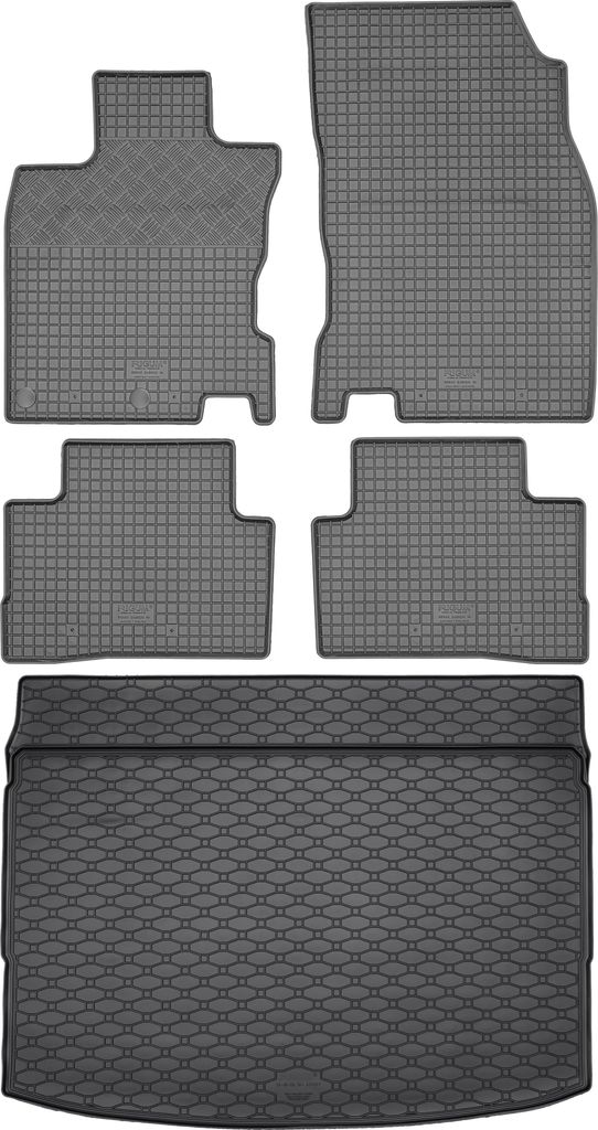 RIGUM 424027 Kofferraum + RIGUM 902853 Fußmatten – Nissan Qashqai II SUV von 02.2014–05.2021, RN Fahrersitz – EINBAU