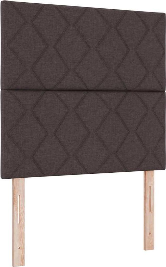 vidaXL LED Boxspringbett mit Matratze Dunkelbraun 120 x 200 cm Stoff