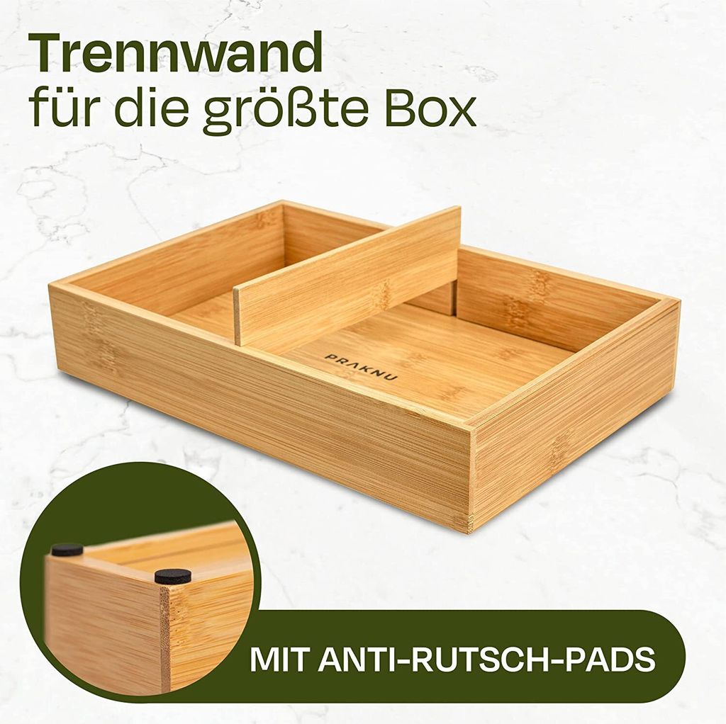 2 Holztabletts Mit 8 Fächern, Je 35,6x17,8 Cm – Aus Kiefer, Unlackiert, Für Basteln, Snacks & Aufbewahrung